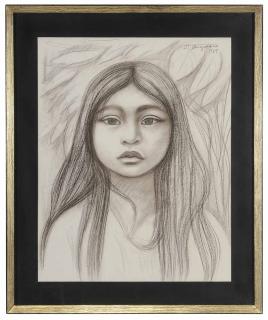 Appraisal: Raul Anguiano Mexican - Young Girl signed upper right R