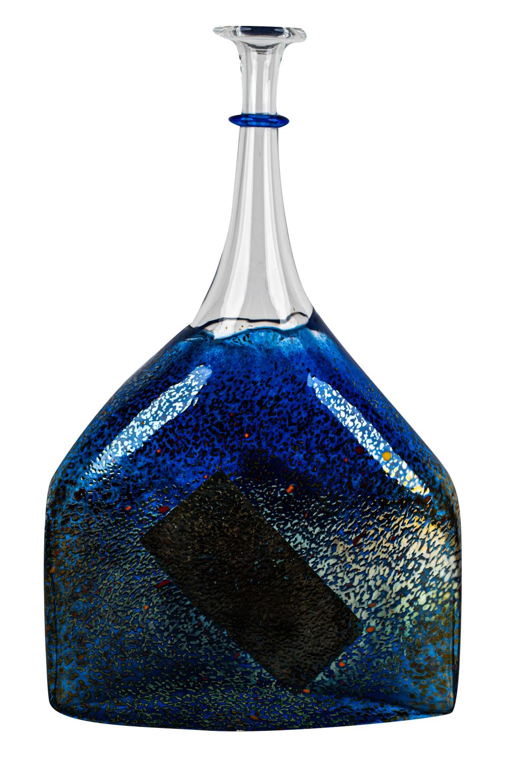 Appraisal: BERTIL VALLIEN FOR KOSTA BODA ART GLASS BOTTLEblue ground inches