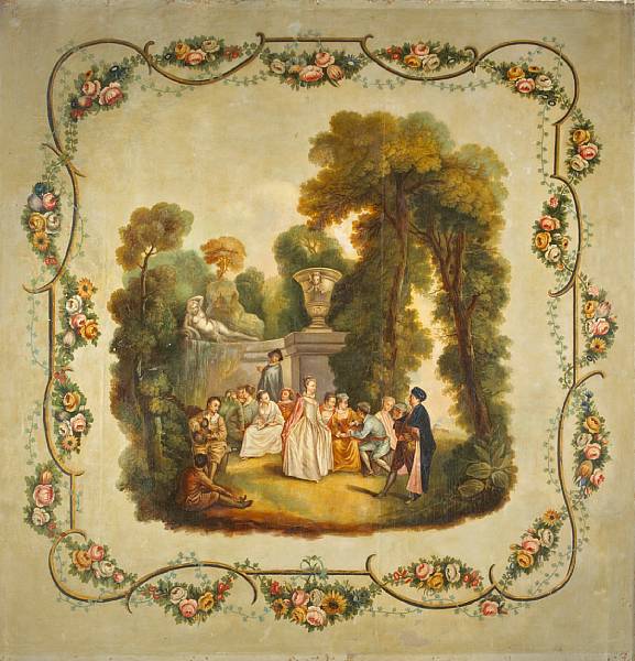 Appraisal: French School late th century Depicting a dancing lesson and