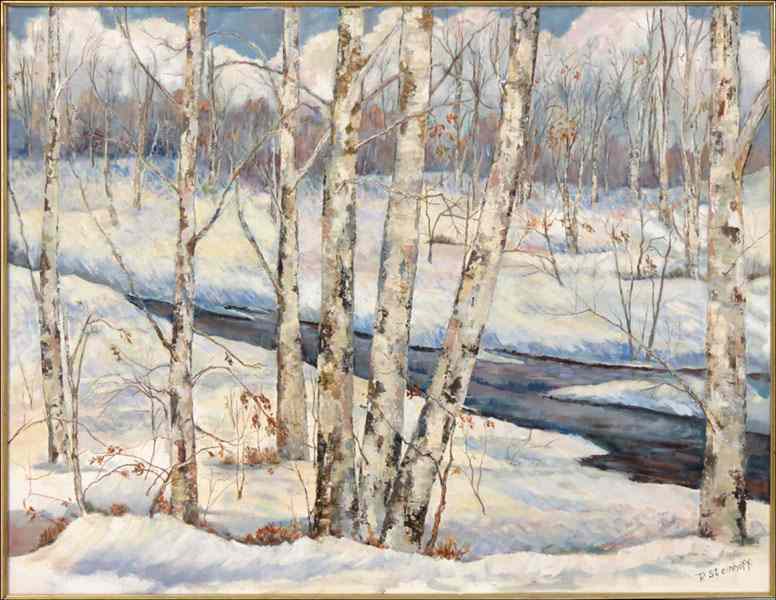 Appraisal: PAULINE STEINHOFF TH CENTURY BIRCHES AT CEDARBURG WI Oil on