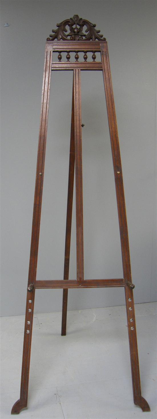 Appraisal: Artist's easel with scrolling foliage top and another easel PROVENANCE