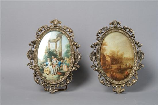 Appraisal: A Group of Two Continental Figural Scenes Height of first