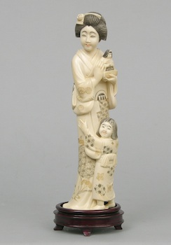 Appraisal: A Japanese Carved Ivory Figural A Japanese carved ivory figurine