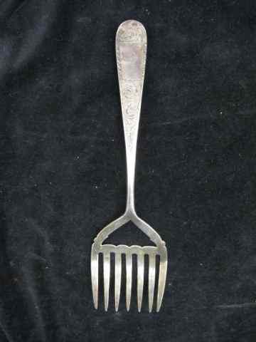 Appraisal: Kirk Old Maryland Engraved Sterlinghuge serving fork probably for asparagus