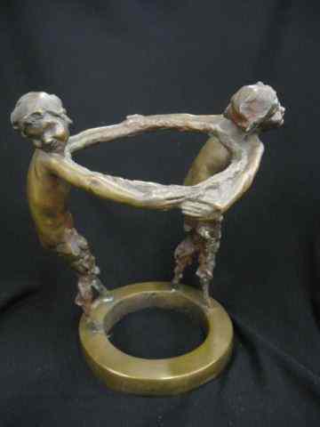 Appraisal: E B Parson Bronze of Two Pan Figuresdancing well listed