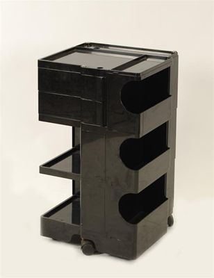 Appraisal: A black plastic Boby storage unit designed by Joe Columbo