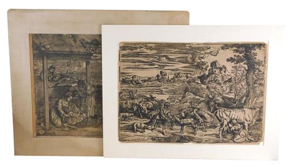 Appraisal: Adoration of the Shepherds Woodcut c after Titian Dreyer -