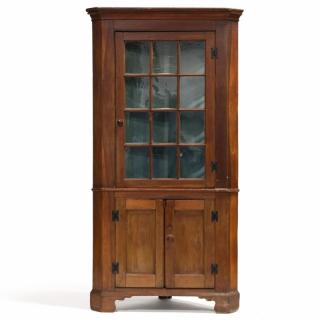 Appraisal: Chippendale Corner Cupboard Mid Atlantic circa cherry and poplar one