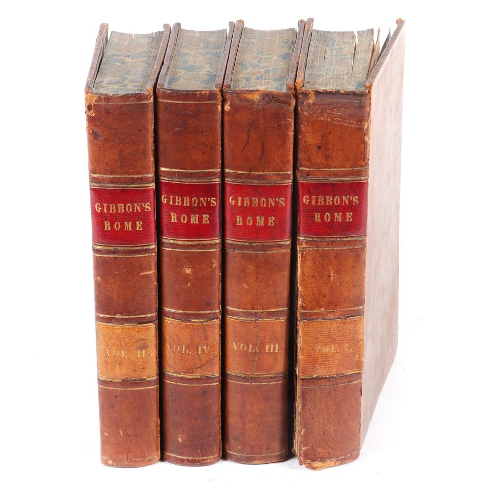 Appraisal: LEATHER BOUND MARBLED INTERIOR ANTIQUE VOLUME COMPLETE SET GIBBON'S ROME