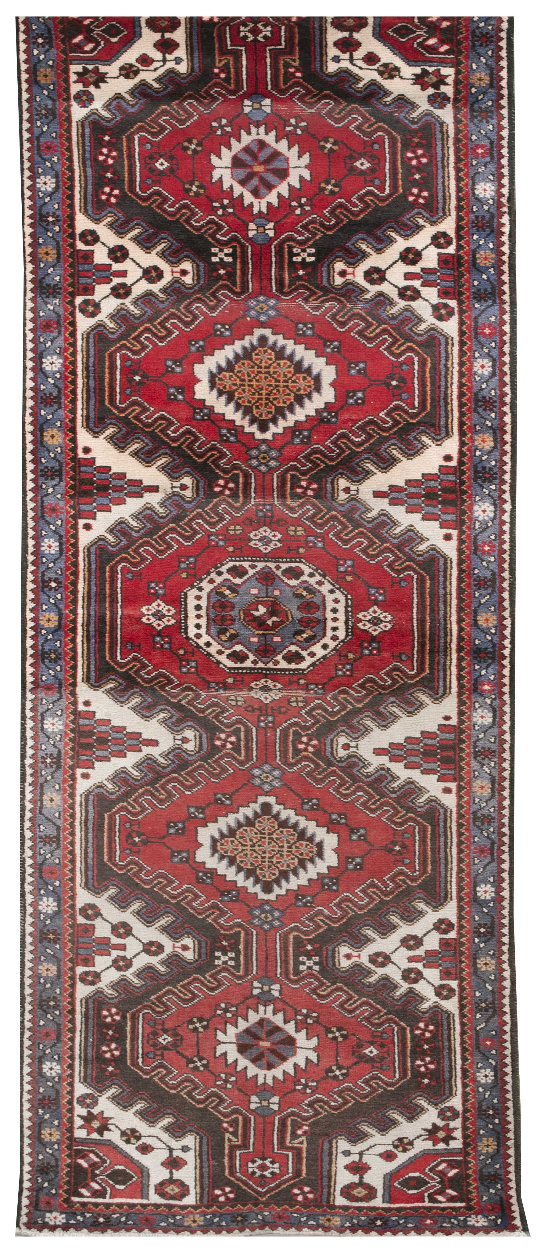 Appraisal: ORIENTAL RUG HAMADAN RUNNER ' x ' Series of red