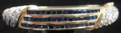 Appraisal: karat yellow gold diamond and sapphire bracelet Three rows of