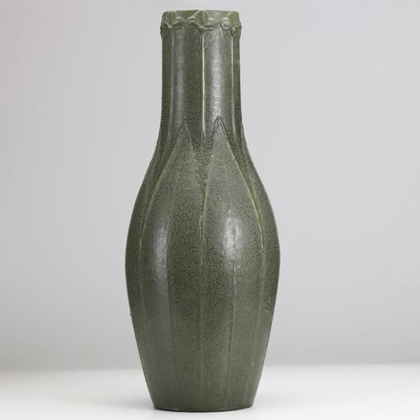 Appraisal: GRUEBYFloor vase with leaves and blossomsPerfectly firedProvenance Christie s June