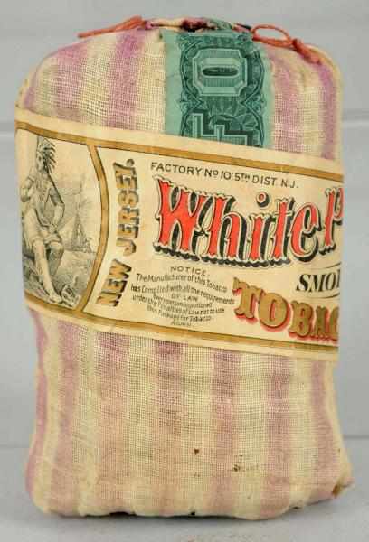 Appraisal: White Puff Cloth Tobacco Pouch Full but stamp broken Rare