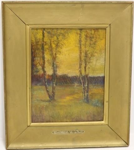 Appraisal: LOUIS H RICHARDSON - OIL PAINTING ONPANEL ENTITLED GOLDEN SUNSET