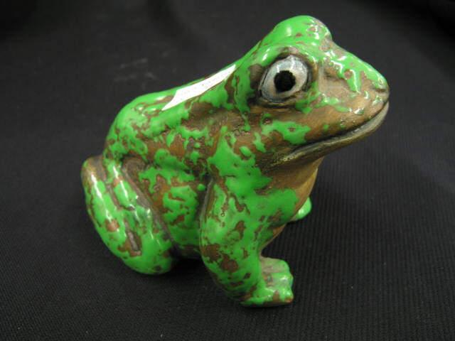 Appraisal: Art Pottery Frog matte green glaze x excellent condition probably