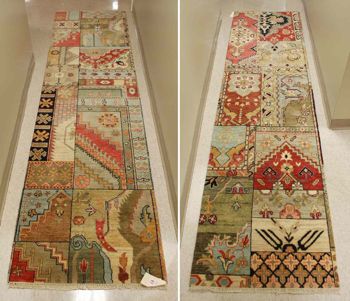 Appraisal: A PAIR OF HAND KNOTTED ORIENTAL RUNNERS similar random panel