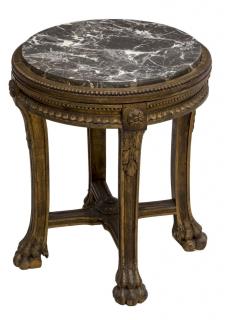 Appraisal: LOUIS XVI STYLE MARBLE TOP GILDED SIDE TABLE Louis XV