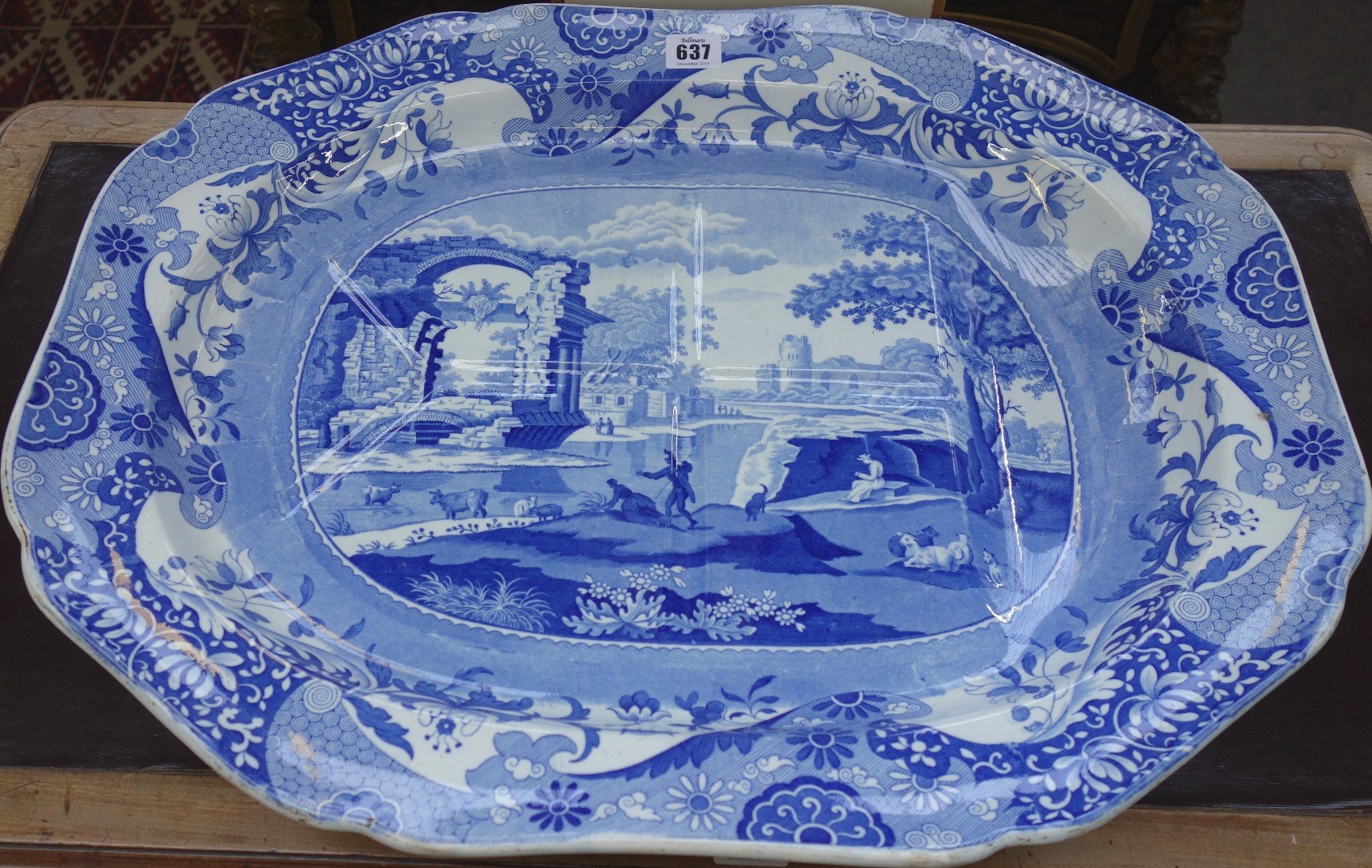 Appraisal: A large Spode earthenware blue and white tree and well'