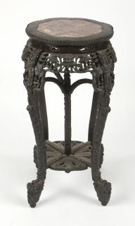 Appraisal: A Chinese export carved hardwood plant stand Late th early