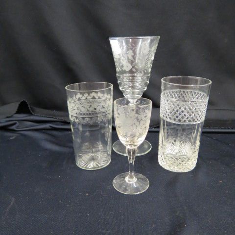 Appraisal: pcs Estate Crystal Stemware various pattern including cut etched