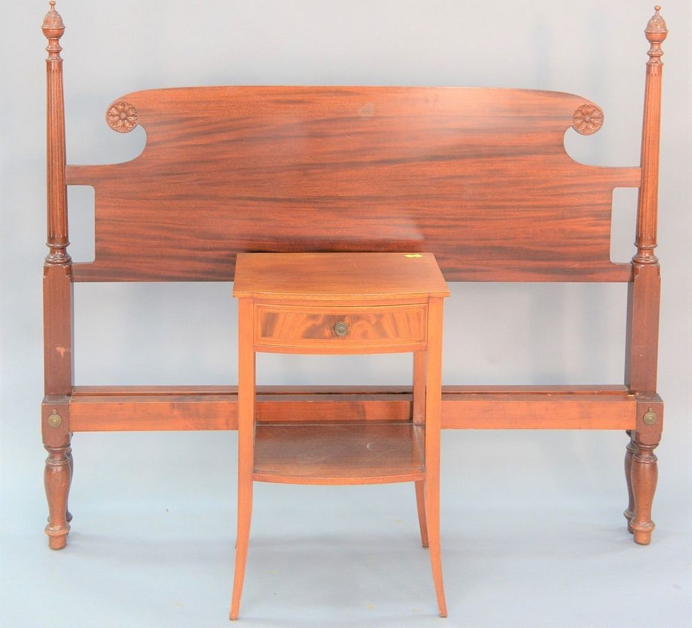 Appraisal: Two-piece lot Margolis mahogany double bed ht along with a