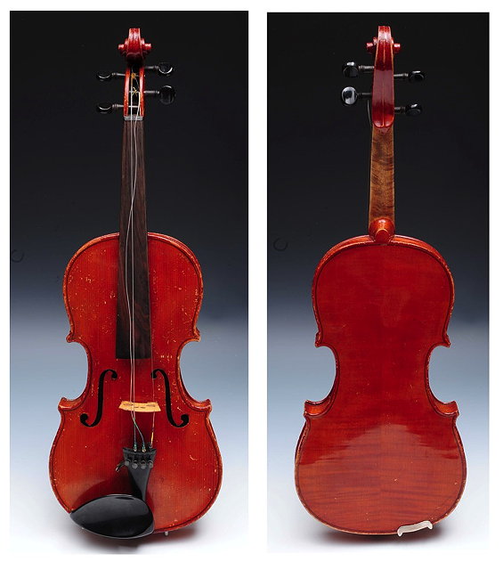 Appraisal: A VIOLIN AND BOW the bow stamped 'Erich Steiner' cased