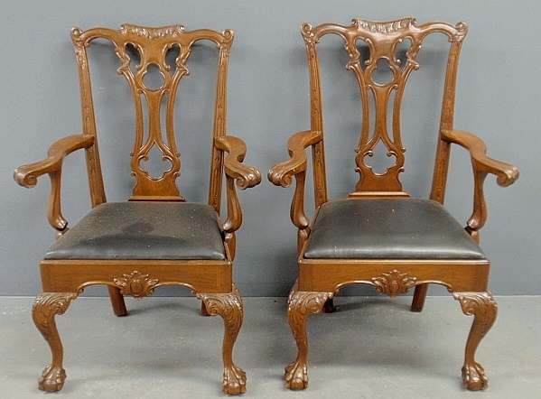 Appraisal: - Two Chippendale style Centennial armchairs with ball claw feet