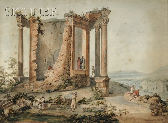 Appraisal: British School th th Century Temple of the Sibyl at