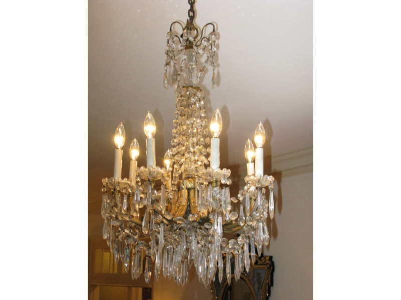 Appraisal: Pair of Important Parlor Chandeliers each gilt metal with six