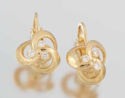 Appraisal: A Pair of Ladies' Diamond Ear Clips k yellow gold