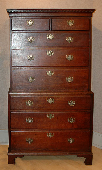 Appraisal: George III Style Oak Chest on Chest Estimate -