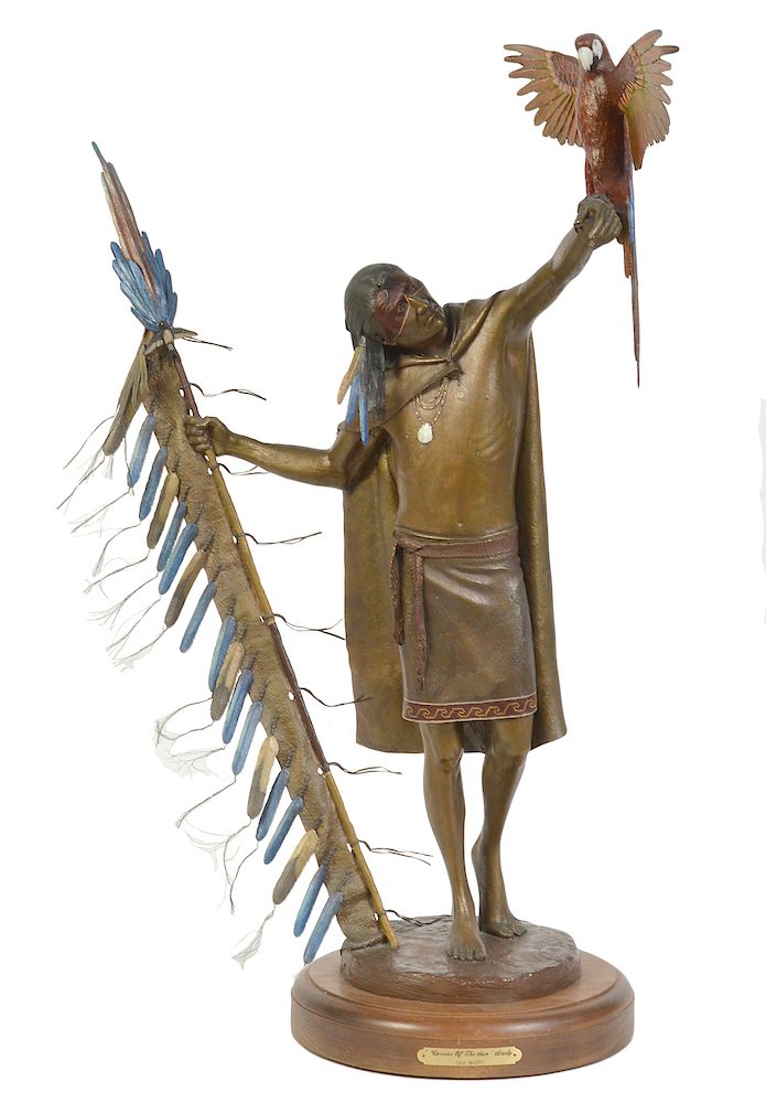 Appraisal: Dave McGary 'Carrier of Sun' Bronze Sculpture Dave McGary American