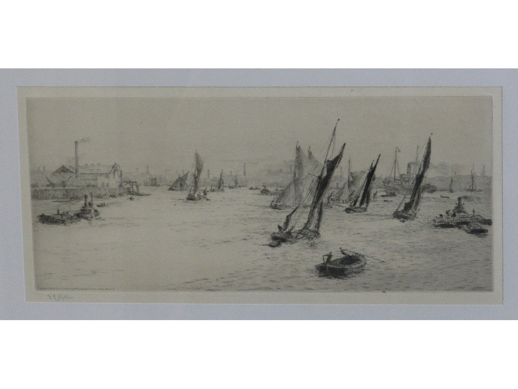 Appraisal: WILLIAM LIONEL WYLIE Steel engraving 'Greenwich Reaich' signed in pencil