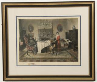 Appraisal: PIECES OF MISCELLANEOUS FRAMED ART INCLUDING A HAND COLORED ENGRAVING