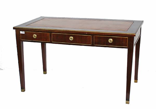 Appraisal: A Louis XVI style mahogany bureau plat