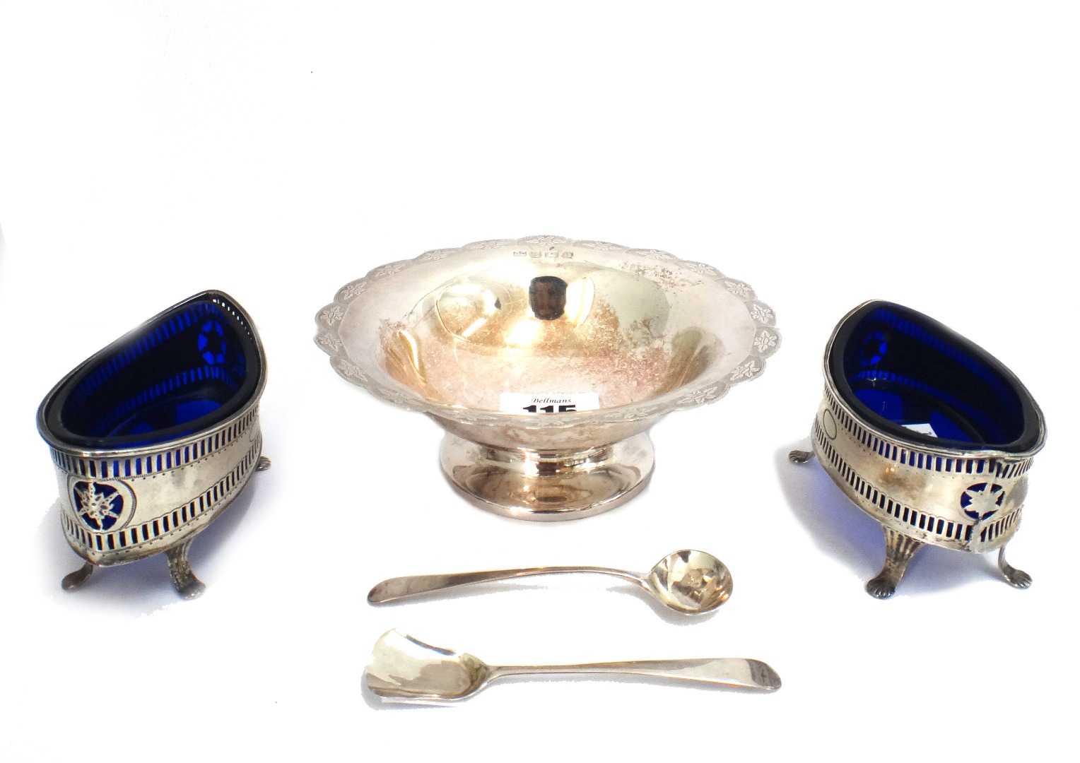 Appraisal: A silver shaped circular bon bon dish Mappin Webb Birmingham