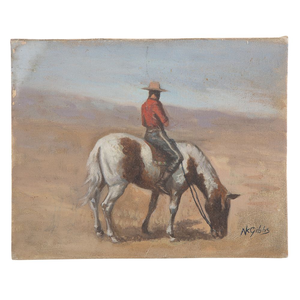 Appraisal: Nathaniel K Gibbs Canadian Mountie oil American - Oil on