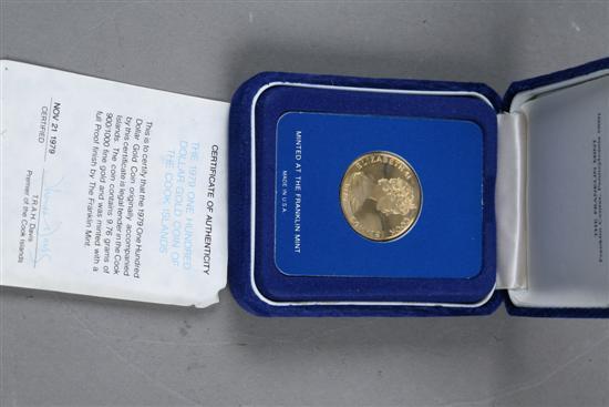 Appraisal: COOK ISLAND GOLD PROOF COIN Bust of Elizabeth II on