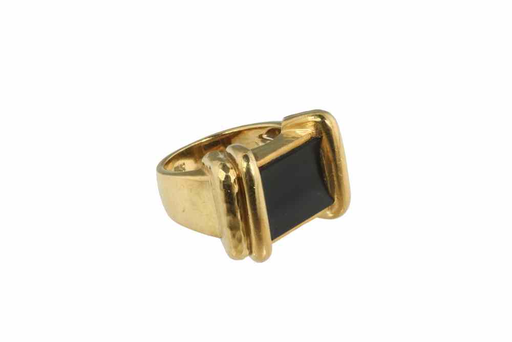 Appraisal: LADY'S RING - One K yellow gold ring hammered and