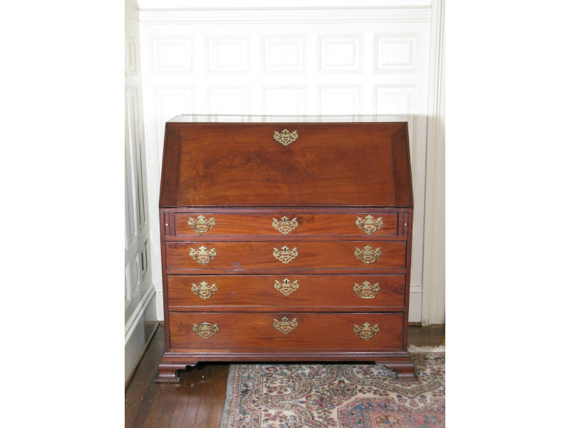 Appraisal: Chippendale Slant Front Desk American ca mahogany and mahogany veneers