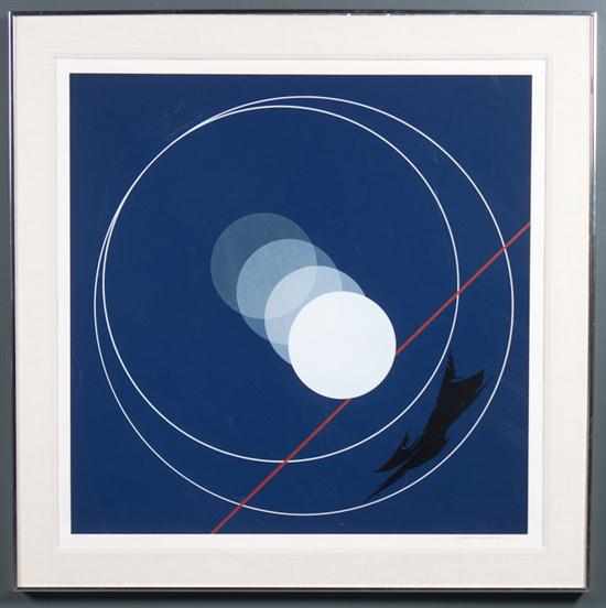 Appraisal: Thomas W Benton American th century Circles on Blue Background