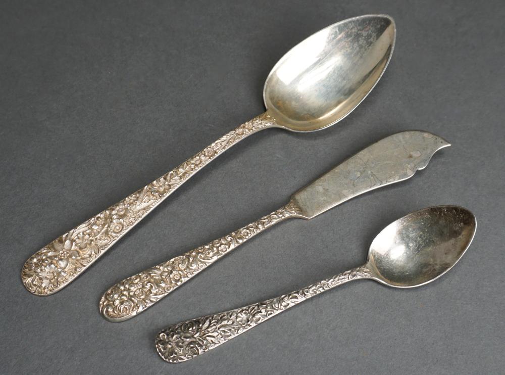 Appraisal: THREE BALTIMORE STERLING SILVER FLAT TABLE ARTICLES L OF TABLESPOON