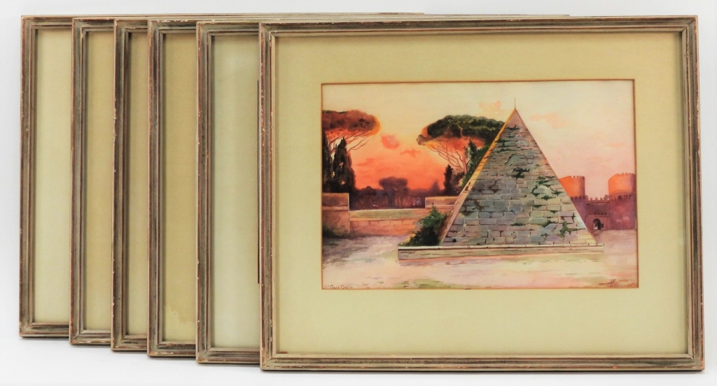 Appraisal: PC A SARDONI ITALIAN LANDSCAPE WC PAINTINGS Italy th CenturyIncludes