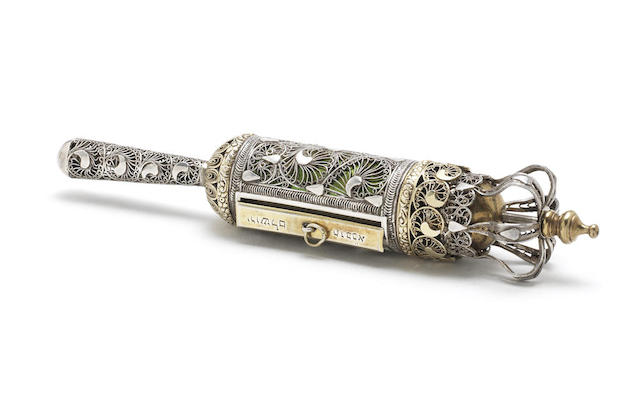 Appraisal: A late- th early- th century silver and silver-gilt filigree