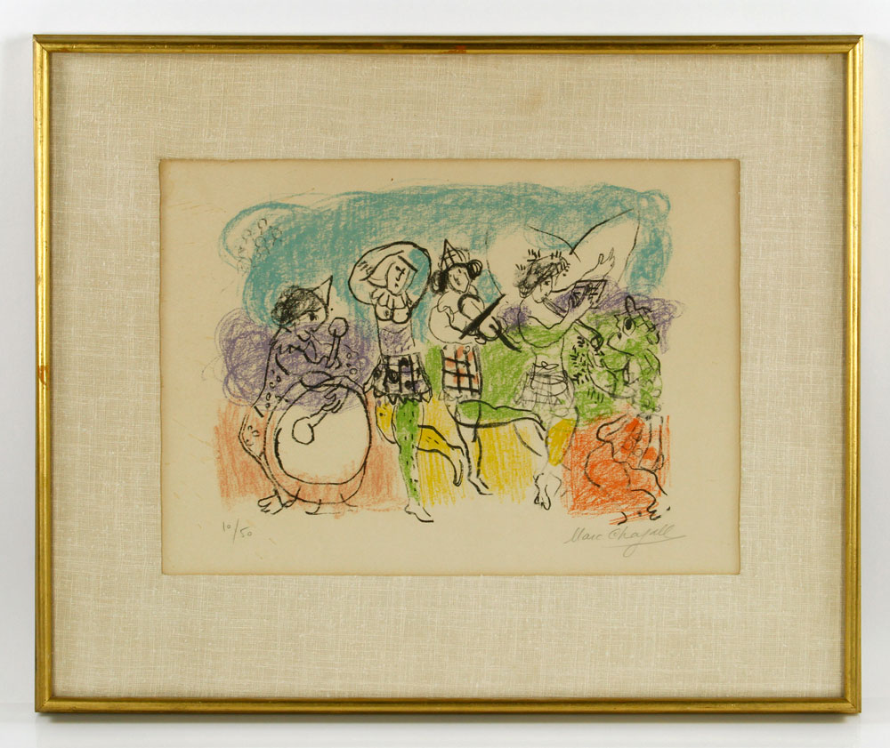 Appraisal: - Chagall Group of Musicians Lithograph Marc Chagall Russian-French -