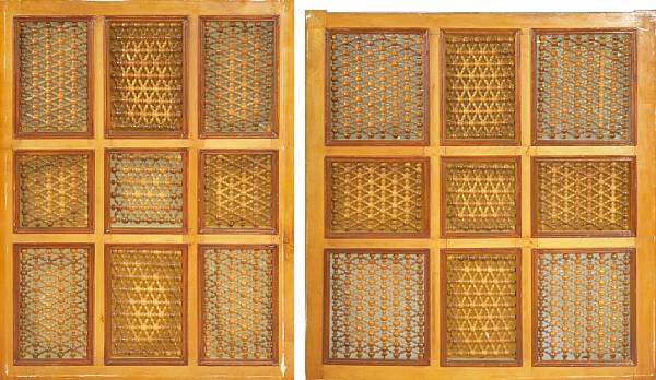 Appraisal: A set of twelve Moorish style turned wood and glass