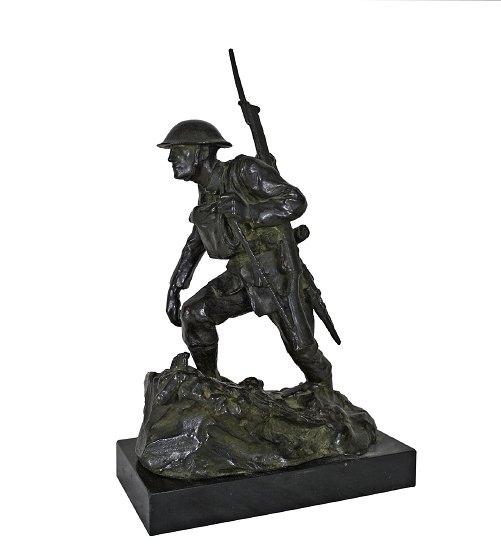 Appraisal: Philip Lindsey Clark Advancing Infantryman bronze signed and dated cm