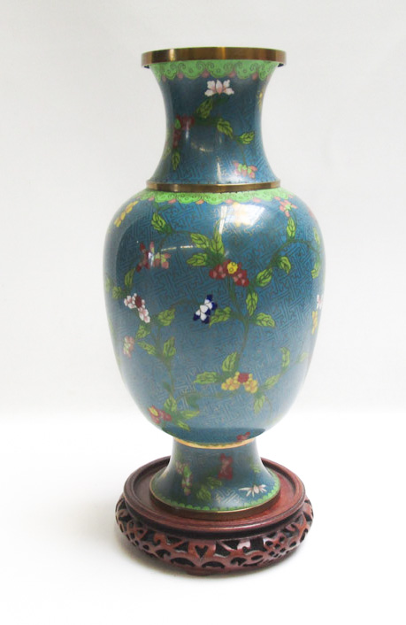 Appraisal: CHINESE CLOISONNE VASE having copper cloisons and an allover floral