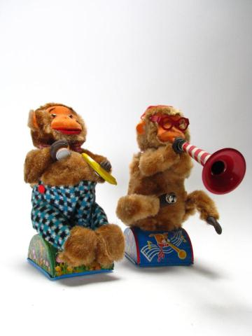 Appraisal: Two Cragston Japan battery-operated monkey toys including 'Trumpet Playing Monkey