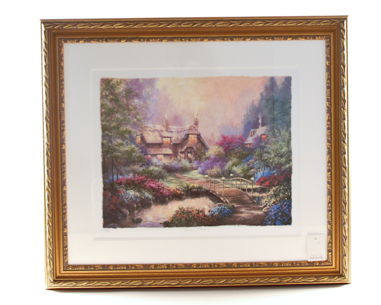 Appraisal: Andrew Warden Summer Cottage Serigraph With certificate of authenticity framed